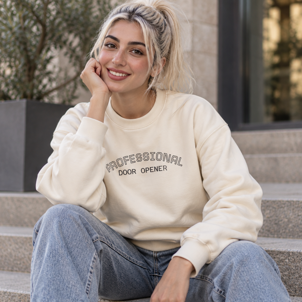 Professional Door Opener Sweatshirt — Women's Cozy Crewneck