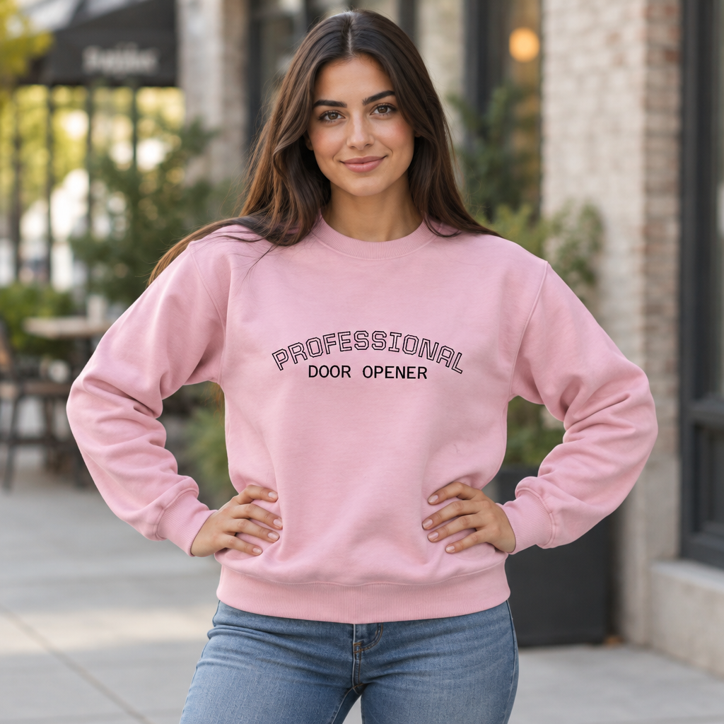 Professional Door Opener Sweatshirt — Women's Cozy Crewneck